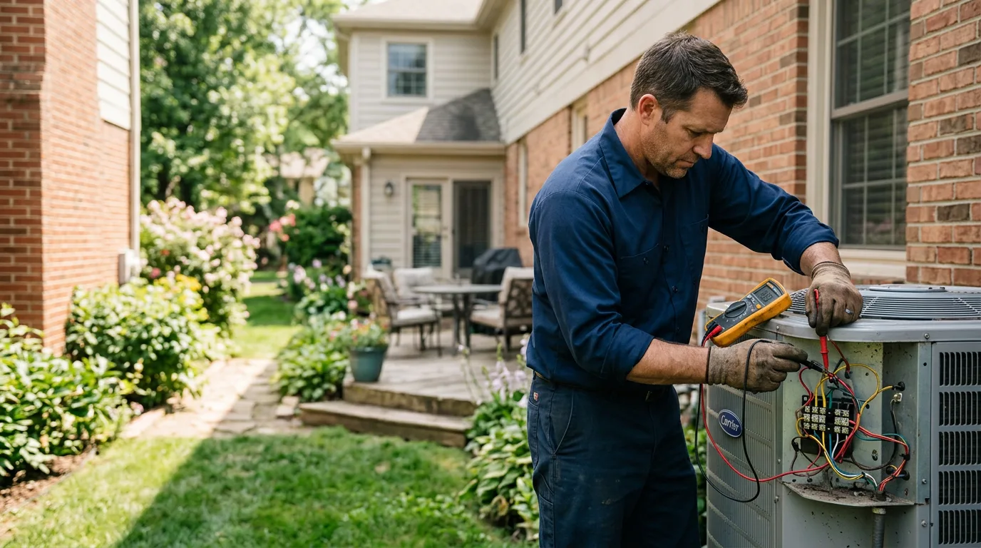 HVAC technician working near Kingsville, MO